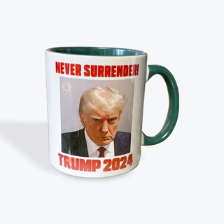 alankathy mugs Donald Trump Mugshot Mug shot Coffee Mug 11 oz ceramic MAGA  republican president never surrender